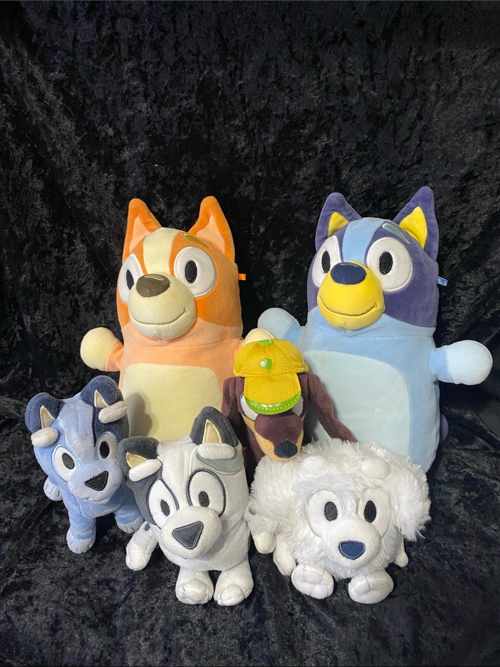Bluey and Friends Plush Set - Orange, Blue, Purple, White